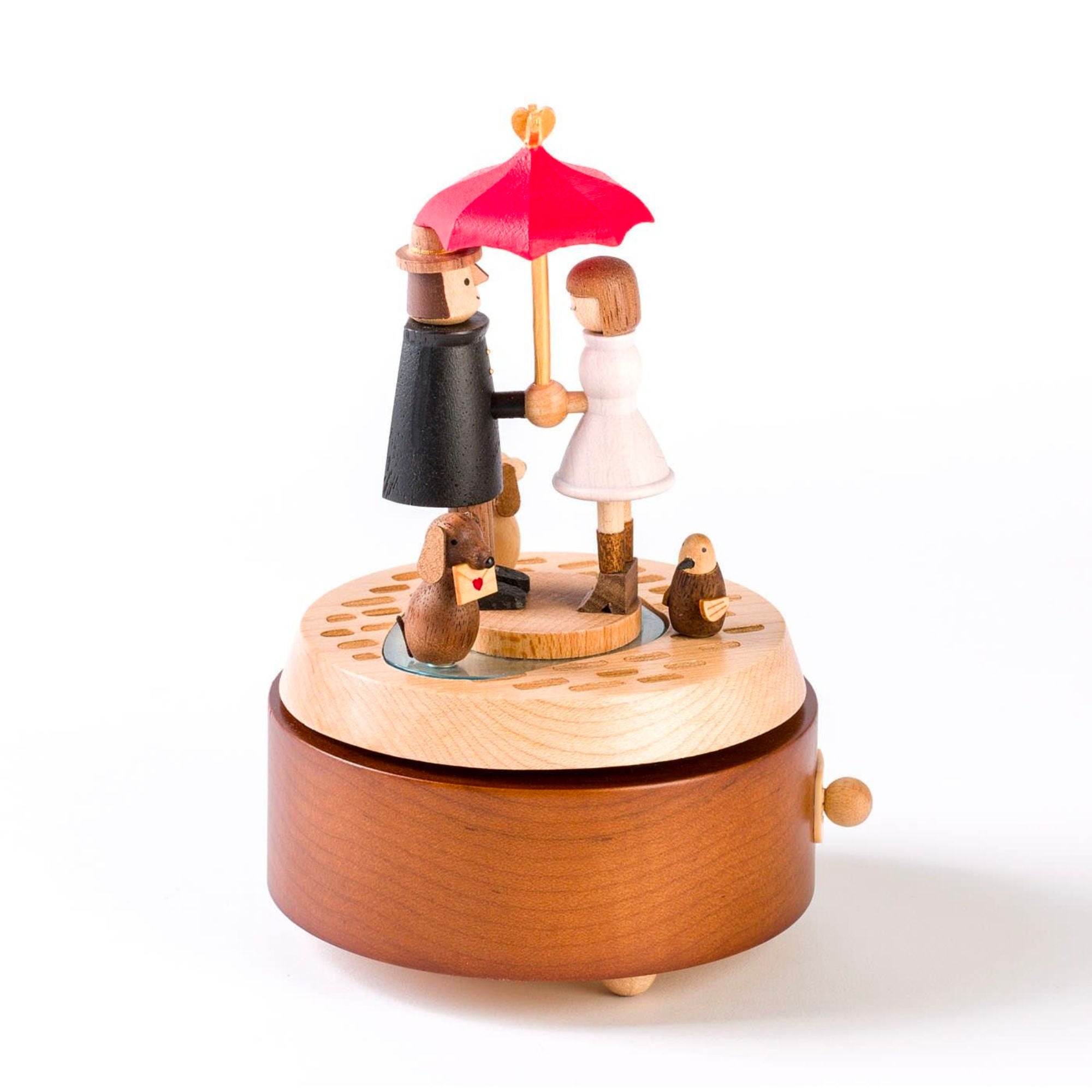 Woodeful Life wooden music box, love under the umbrella