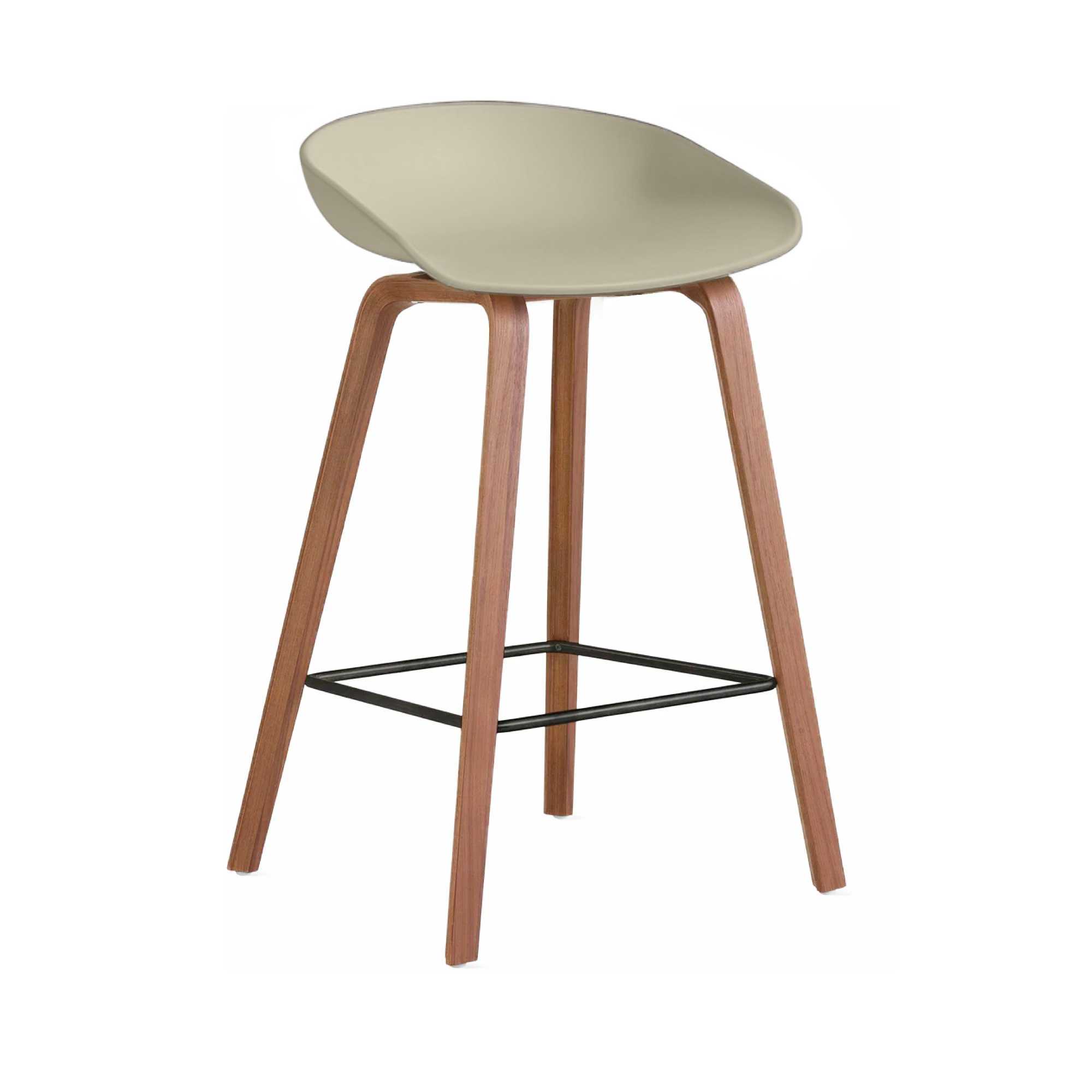HAY AAS32 counter stool, pastel green/lacquered walnut (65 cm)
