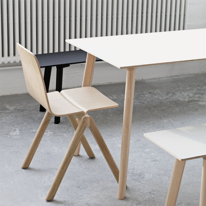 HAY CPH Deux 210 Table, Pearl White/Matt Lacquered Oak (140x75 cm)