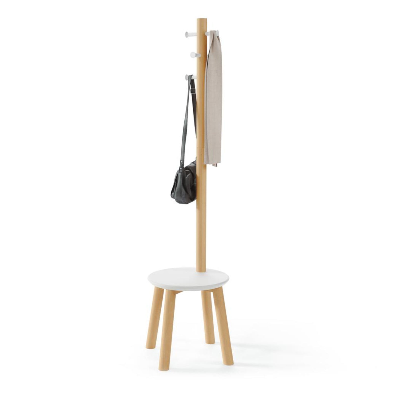 Umbra Pillar stool & coatrack, white
