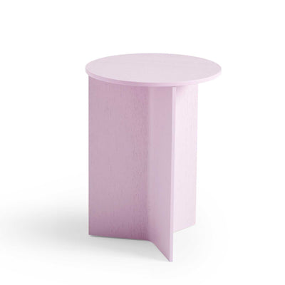Hay Slit Side Table Wood High, pink