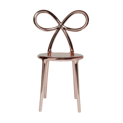 Qeeboo Ribbon chair metal finish, pink gold
