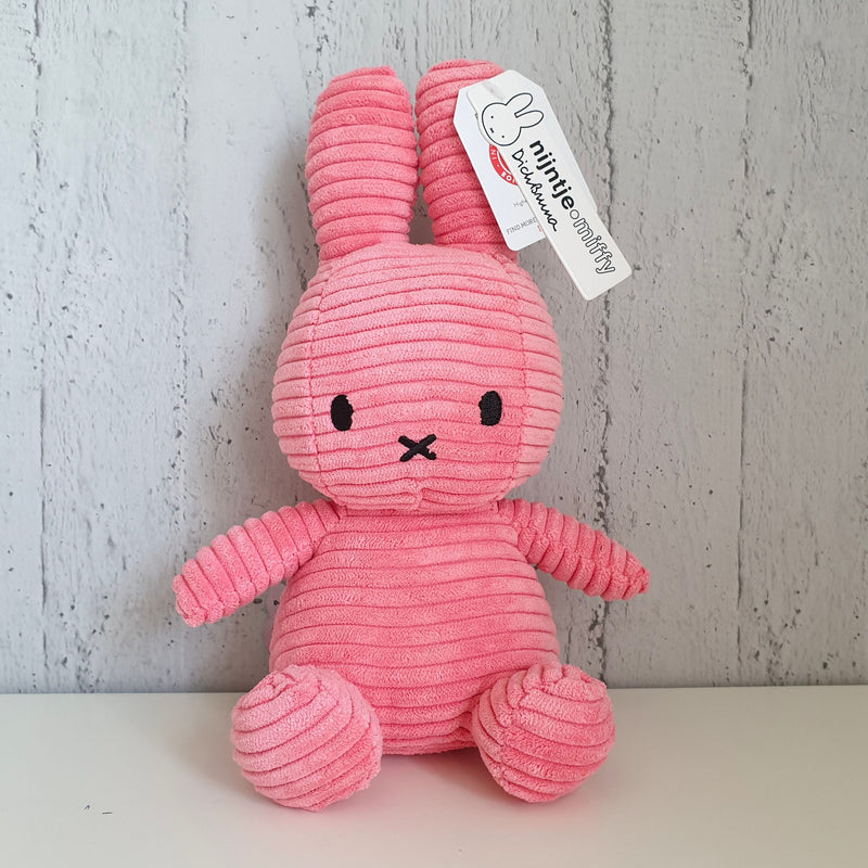 Miffy Sitting Corduroy Plush Doll (23cm) , Bubblegum Pink