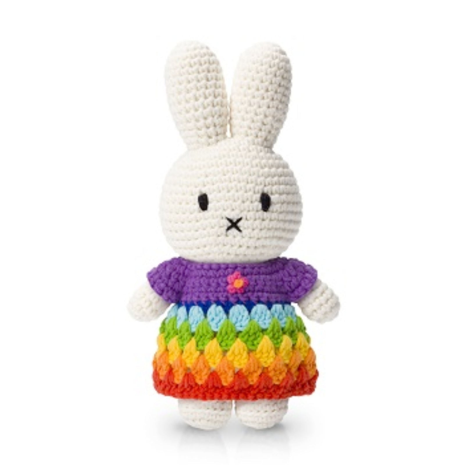 Just Dutch Miffy Crochet 25cm, Brightly Rainbow Dress