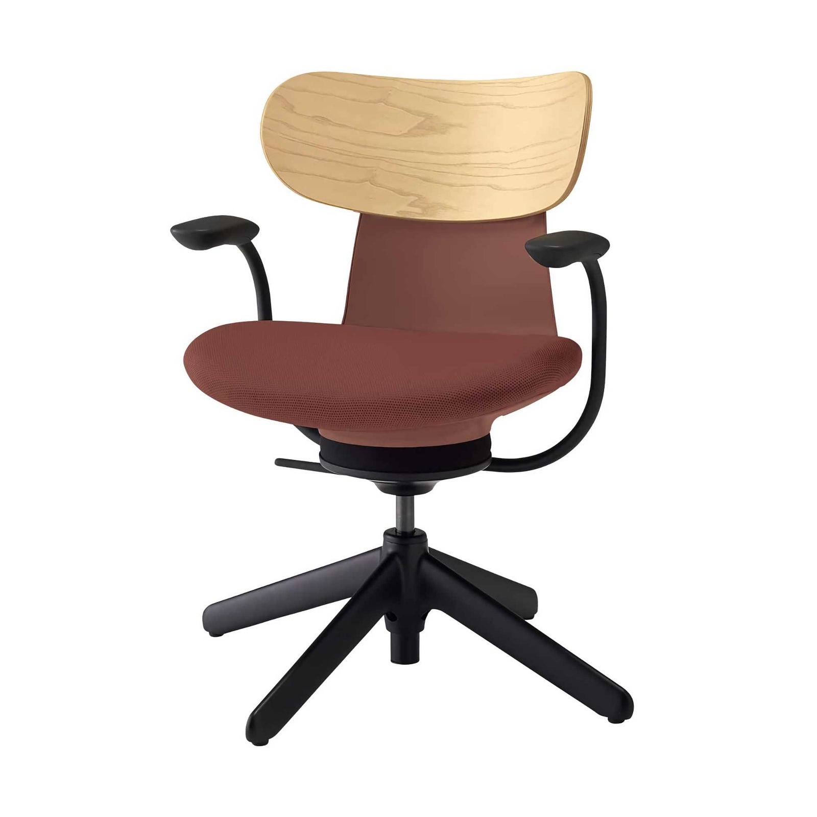 Kokuyo Inglife Office Chair Plywood Back with Arm, red