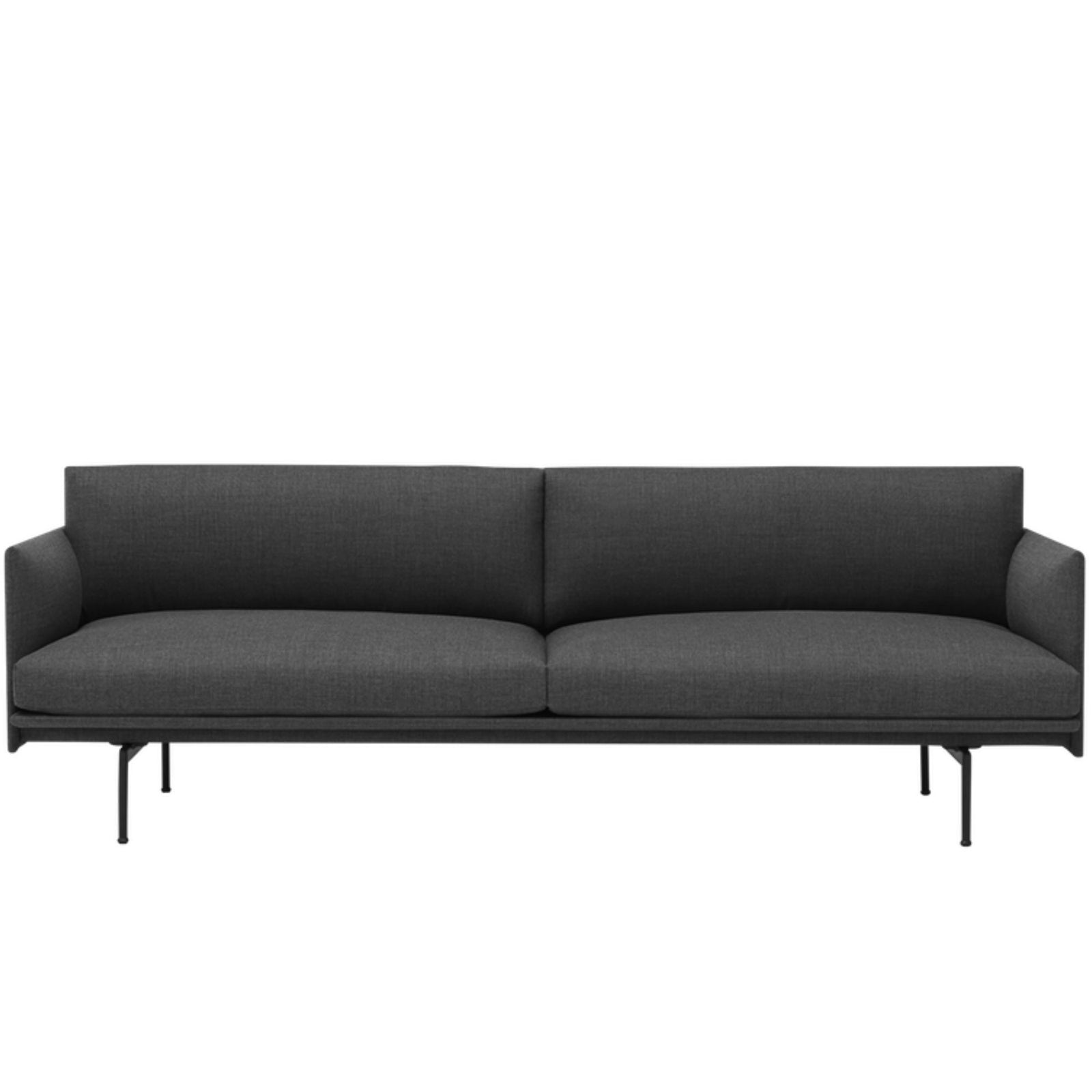 Muuto Outline Sofa 3-Seater, Remix163/Black w220xd84xh71cm