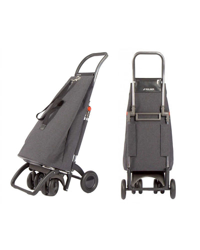 Rolser EcoMaku shopping trolley, carbon (4 wheels/2 swivelling)