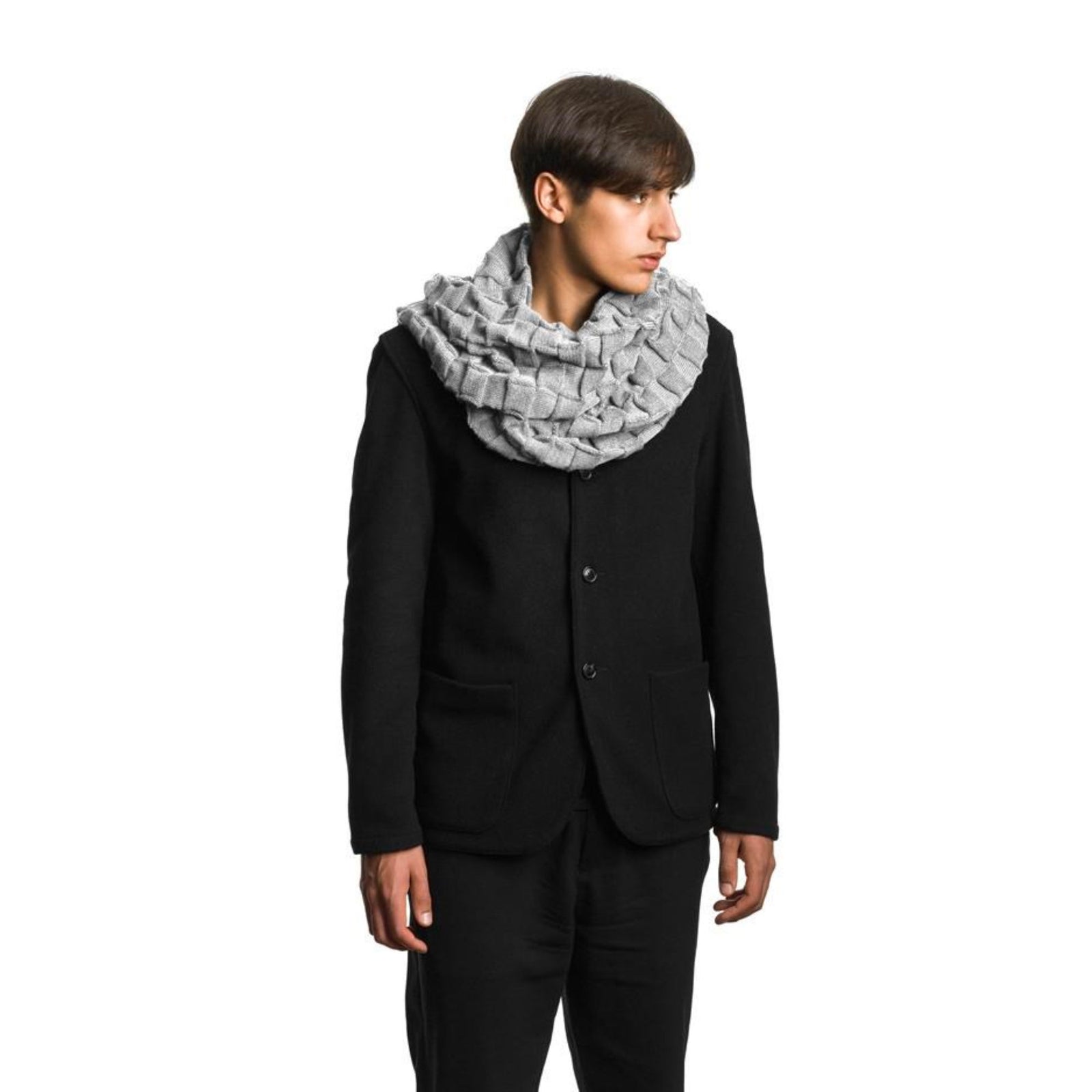 Design House Stockholm Curly Scarf , White Grey