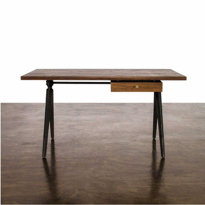 District Eight Compass Desk Single Drawer, smoke oak (140x70 cm)