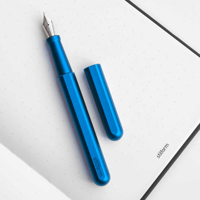 Stilform INK Aluminum fountain pen, blue/silver (fine nib)