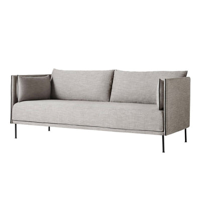 Hay Silhouette sofa 2 seater, ruskin 33, silk black, black steel