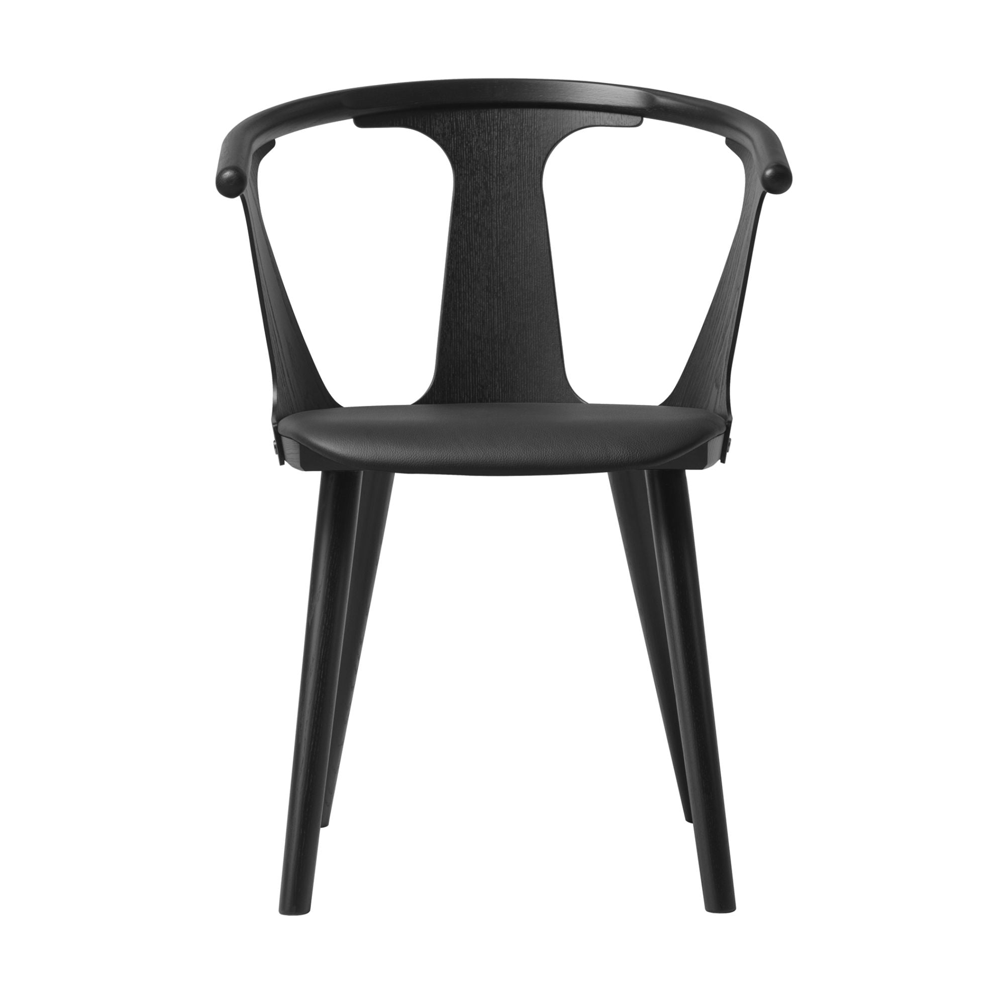 &Tradition SK2 In Between Chair , Black Silk leather - Black Lacquered Oak