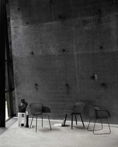 Muuto Fiber armchair sled base, grey/grey