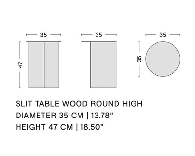 Hay Slit Side Table Wood High, oak