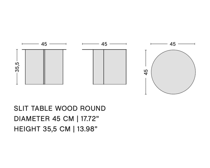 Hay Slit Table Wood Round, walnut (ø45 cm)