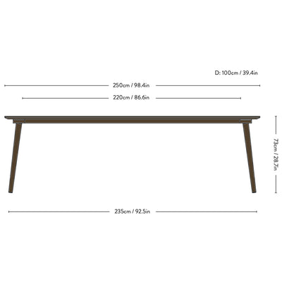 &Tradition SK6 In Between table, smoke stained oak (100x250 cm)