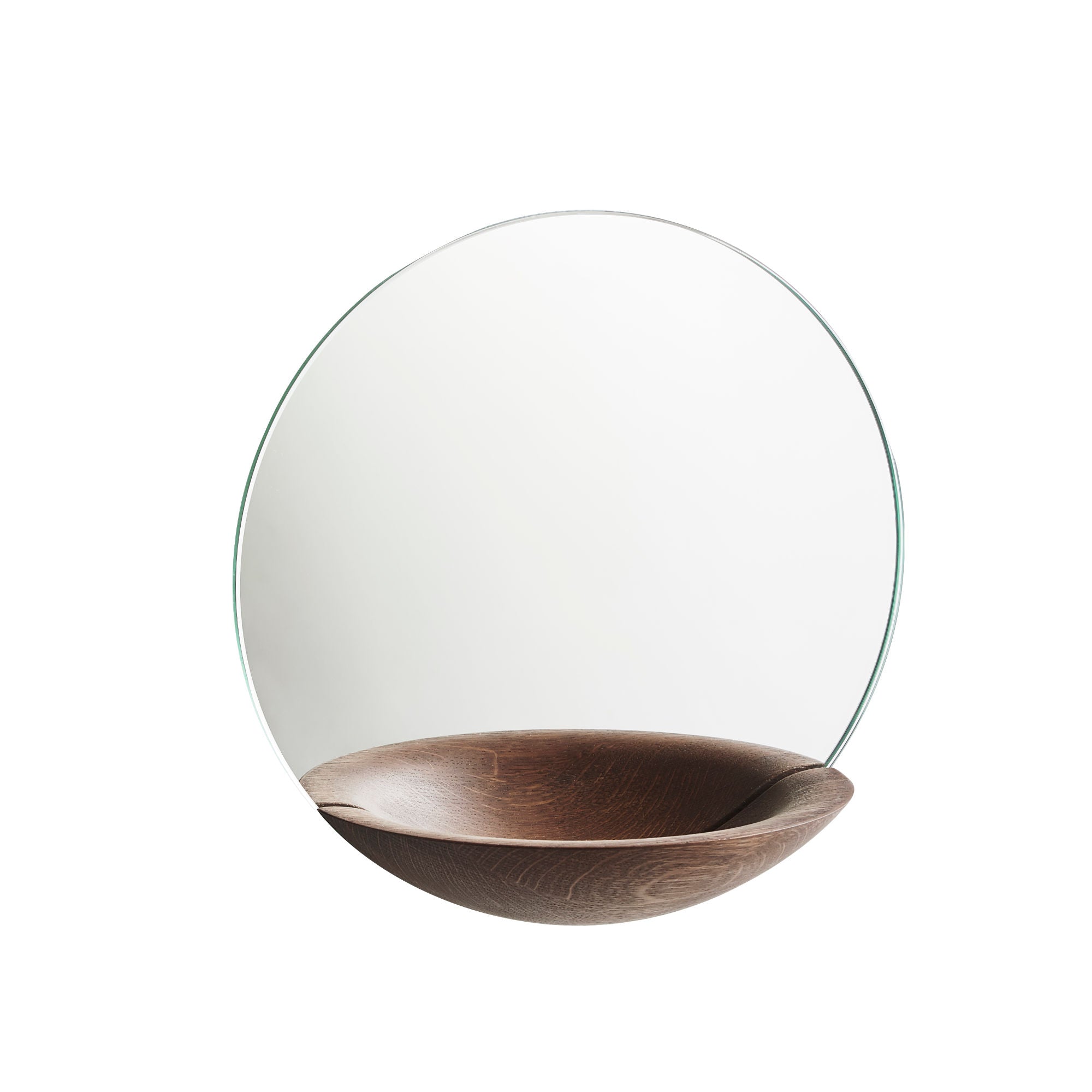 Woud Pocket Mirror Small , Smoked Stained Oak