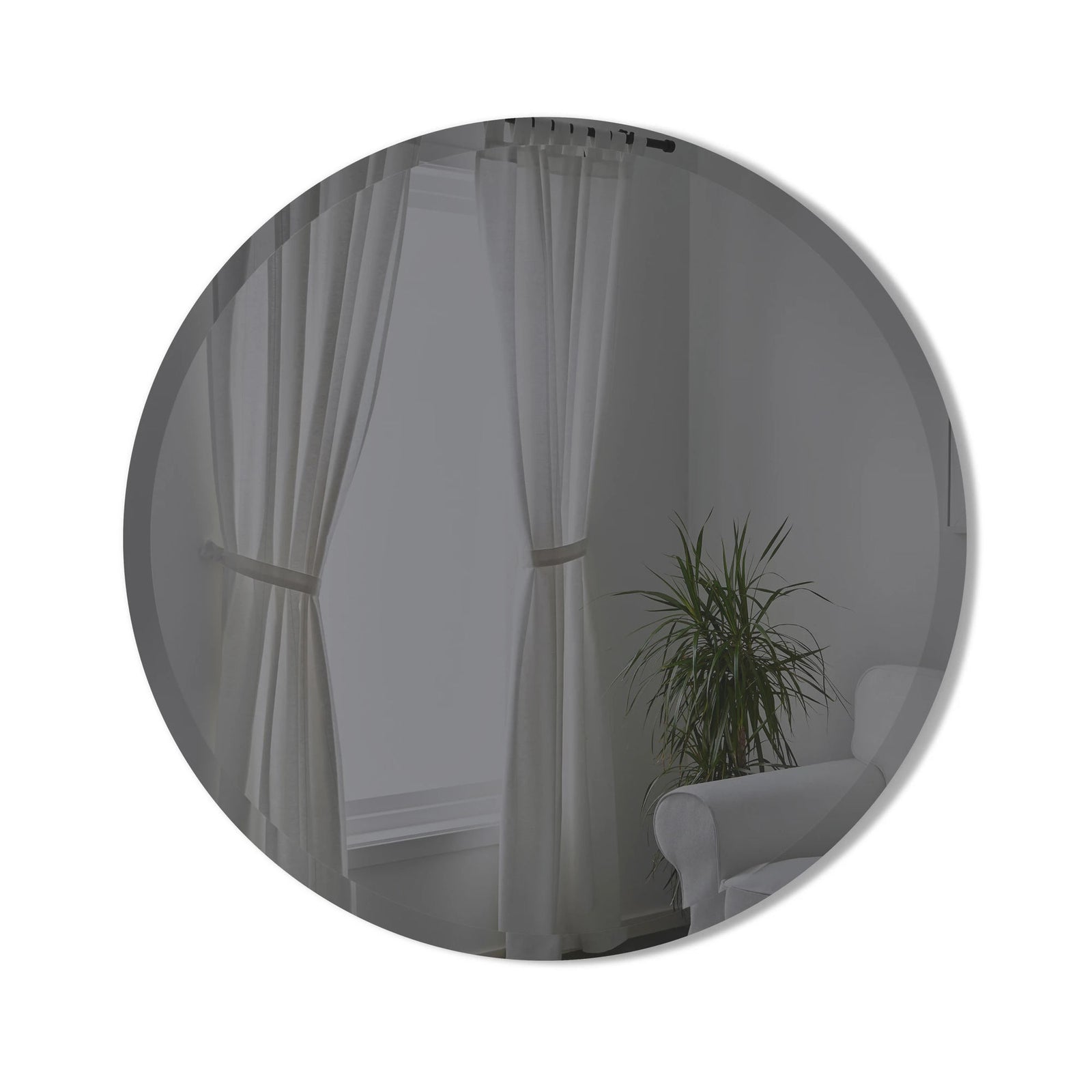 Umbra Hub beveled round wall mirror ø60, smoke
