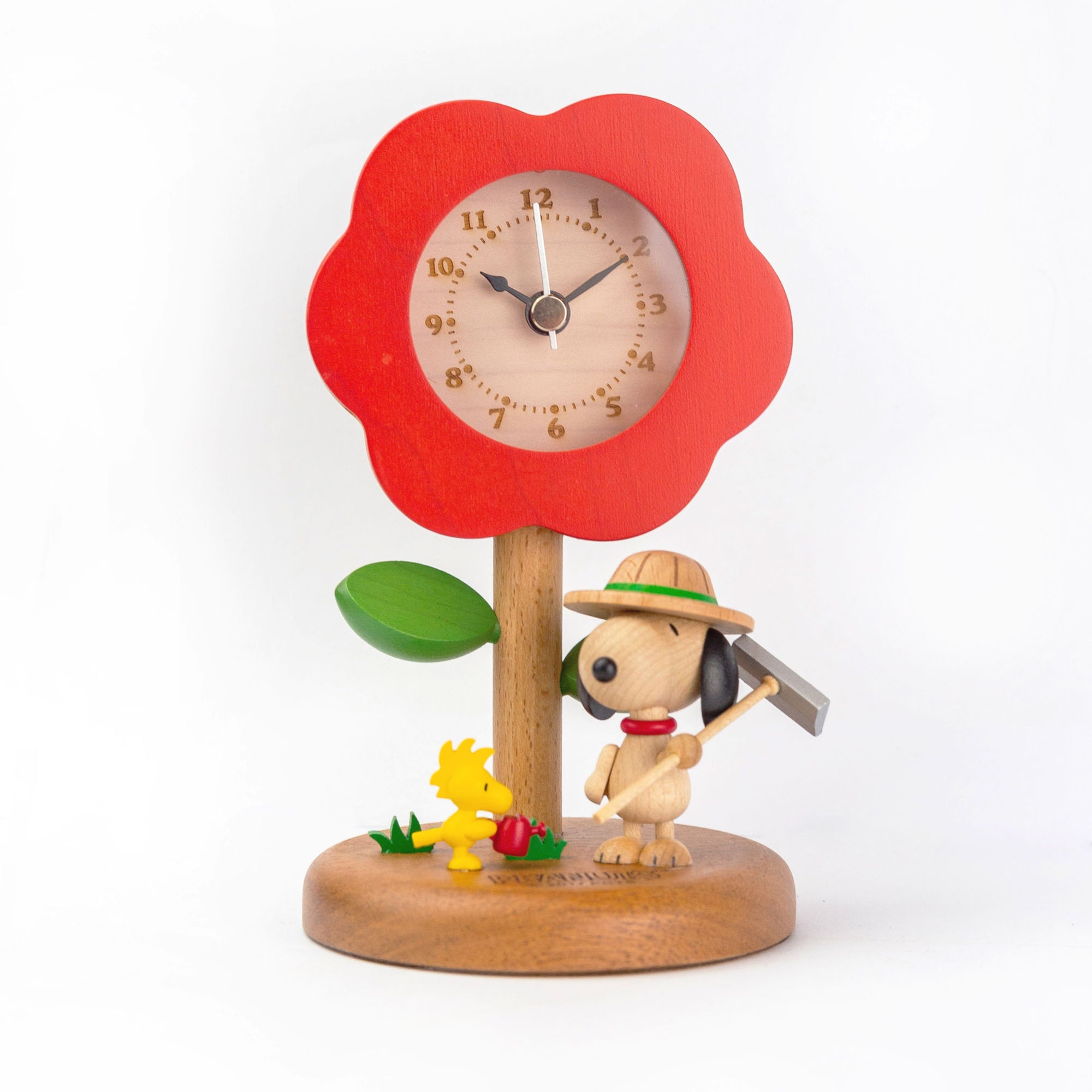 Wooderful Life wooden desk clock, Snoopy Farmer