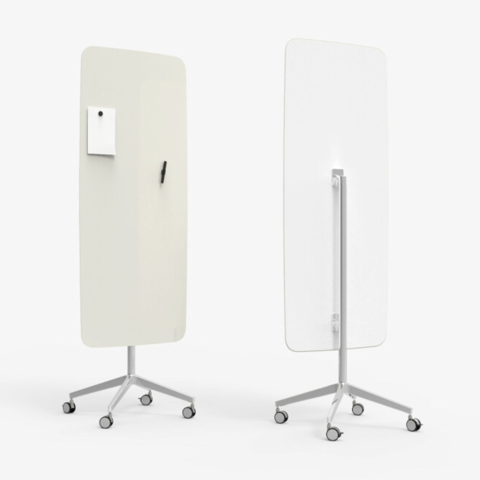 Lintex Flow Mobile Glassboard on a Polished Stand , Soft 150 (65x196 cm)