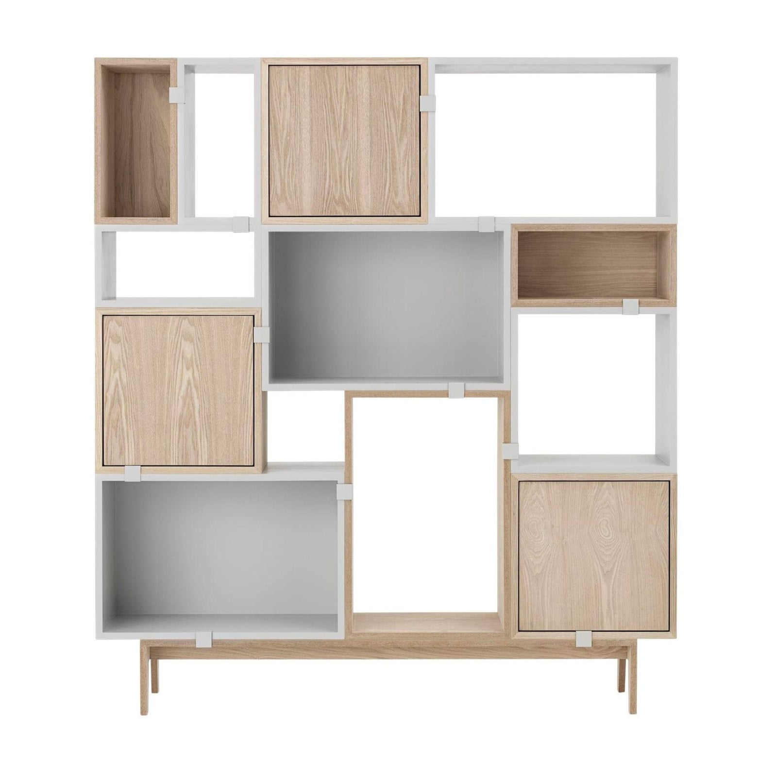 Muuto Stacked Shelf System Configuration 6 , Oak-Grey