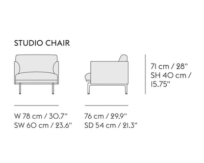 Muuto Outline Studio Chair, Ocean32/PolishedAluminum w78xd76xh71cm