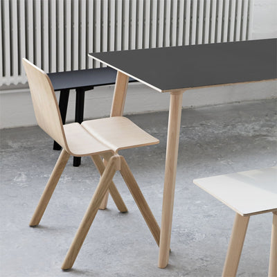 HAY CPH Deux 210 Table, Stone Grey/Matt Lacquered Oak (140x75 cm)
