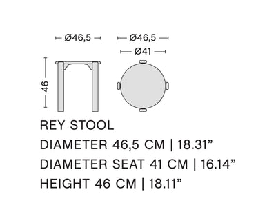 Hay Rey stool, umber brown
