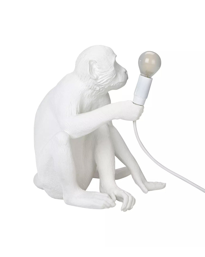 Seletti Monkey lamp sitting, white