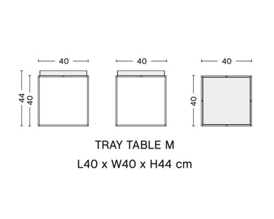 Hay Tray side table M, black (40x40 cm)