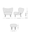 &Tradition VB1 Little Petra Lounge Chair, Karakorum003/Walnut w80xd85xh75cm
