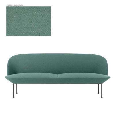 Oslo sofa, 3-seater, steelcut trio 966 teal, dark grey leg