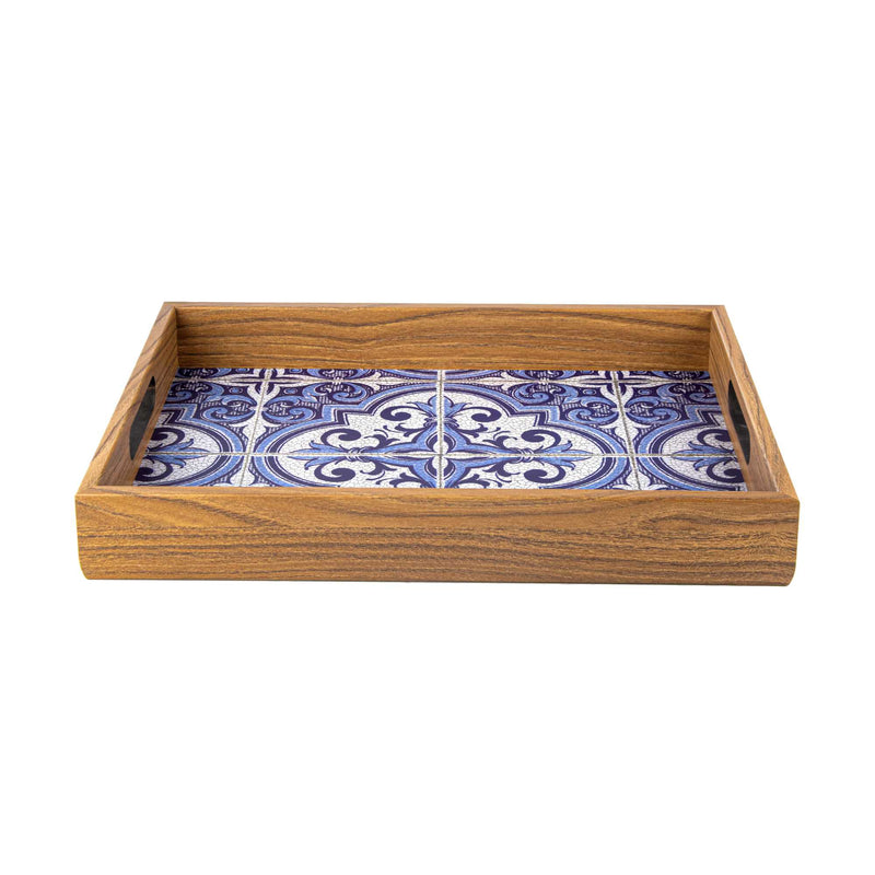 Manopoulos wooden tray, mosaic