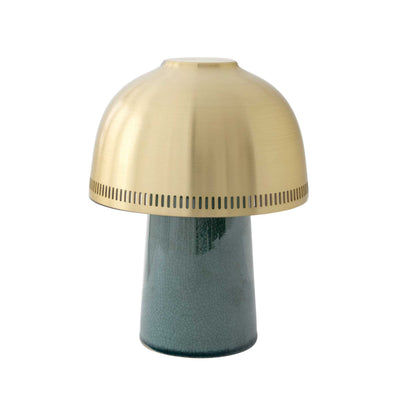 &tradition SH8 Raku Rechargeable Lamp, Blue Green & Brass