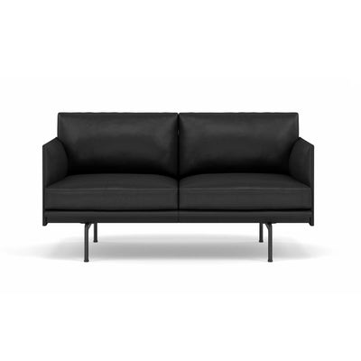 Muuto Outline Studio Sofa, RefineLeatherBlack/Black w140xd76xh71cm