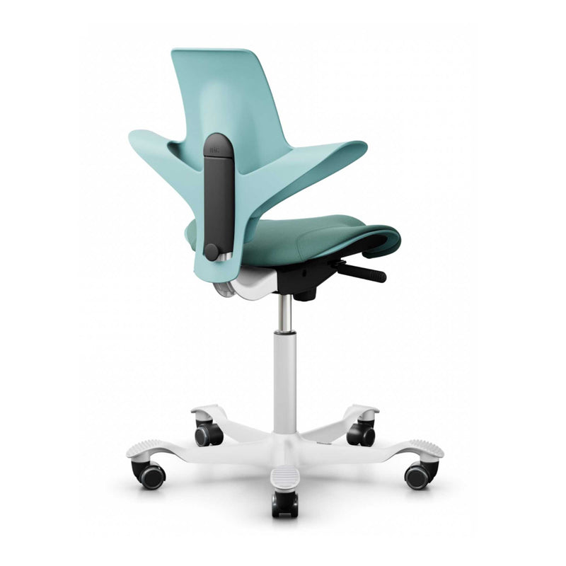 HAG Capisco Puls 8020 ergonomic chair, seagreen/white/turquoise (200 mm)