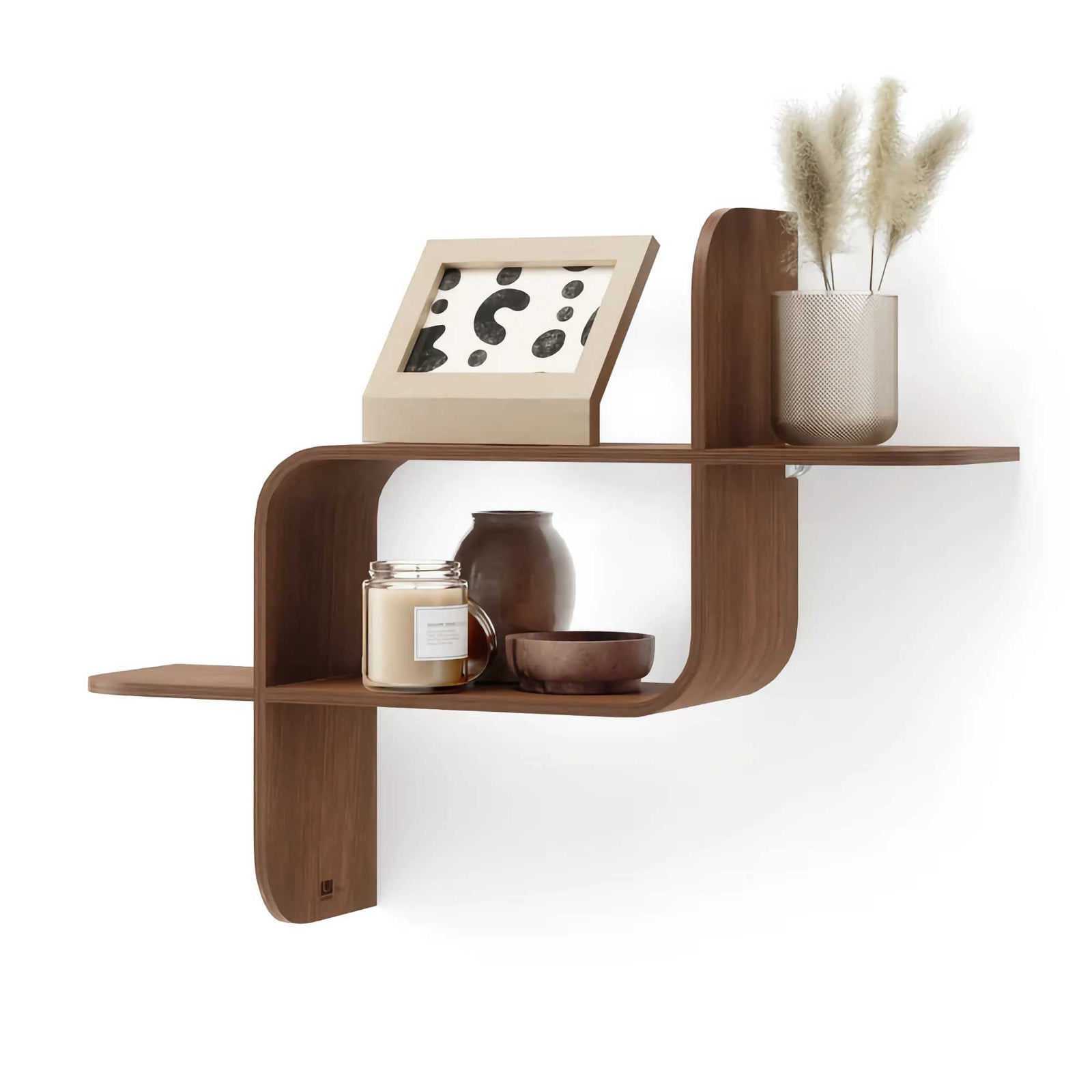 Umbra Montage wall shelf, light walnut