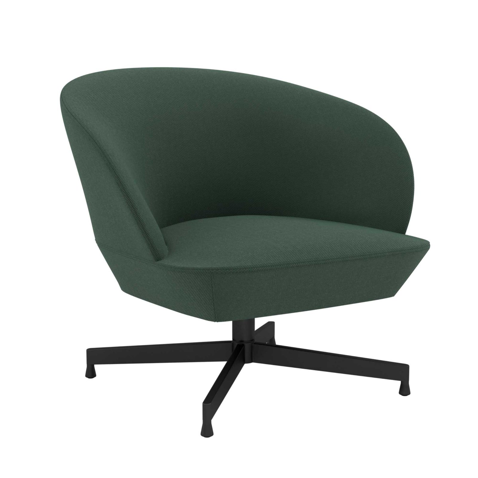 Muuto Oslo Lounge Chair Swivel Base, twill weave 990/black
