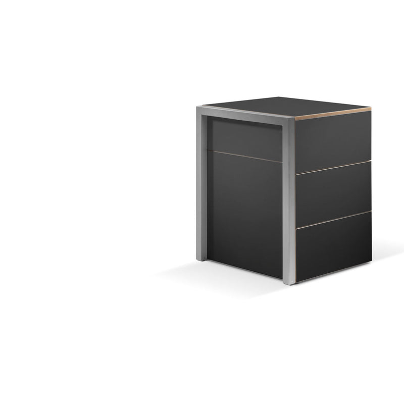 Alwin's Space Box Extendable Table Drawers , Super Matte Black/Beech Laminated Veneer