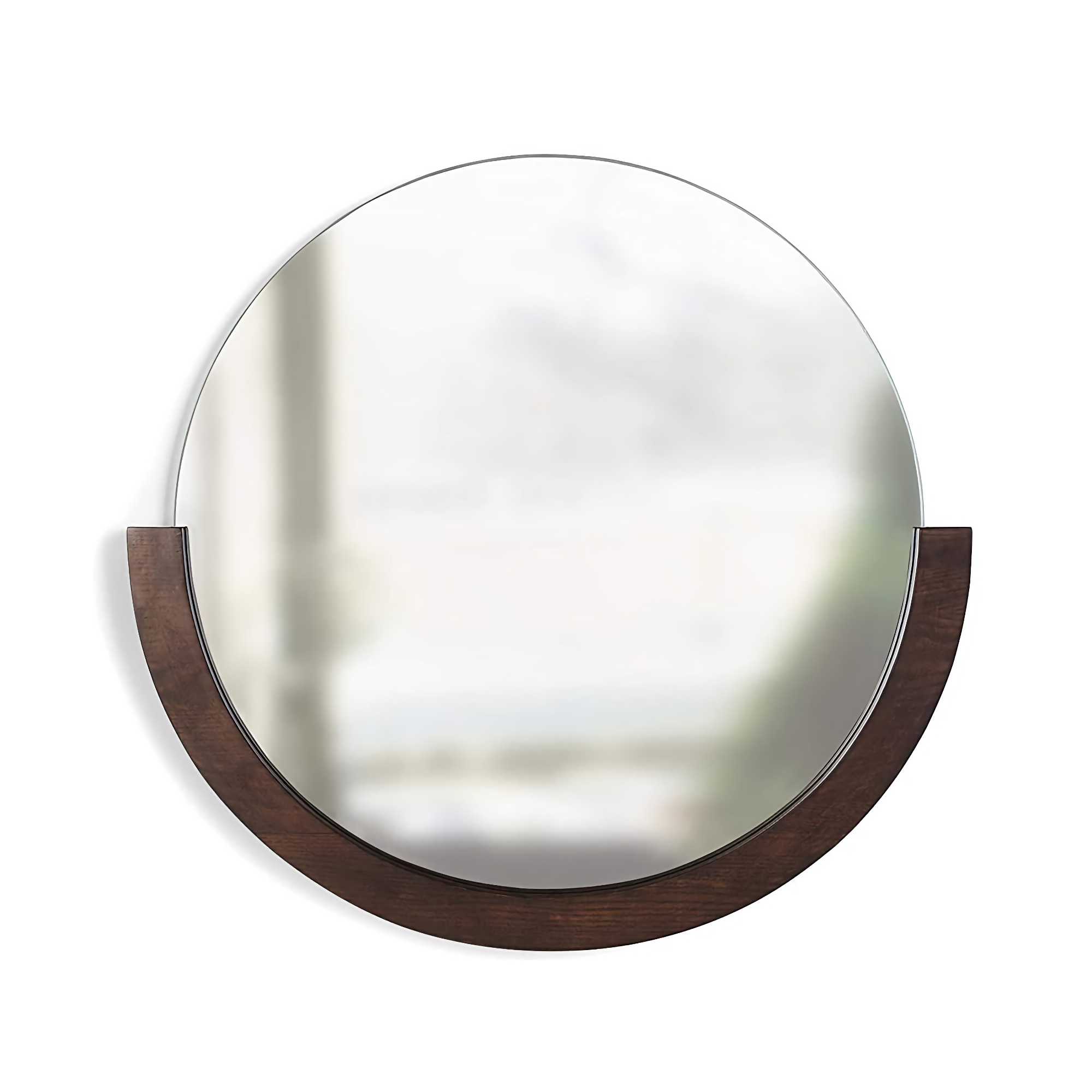 Umbra Mira Wall Mirror, aged walnut (ø57cm)