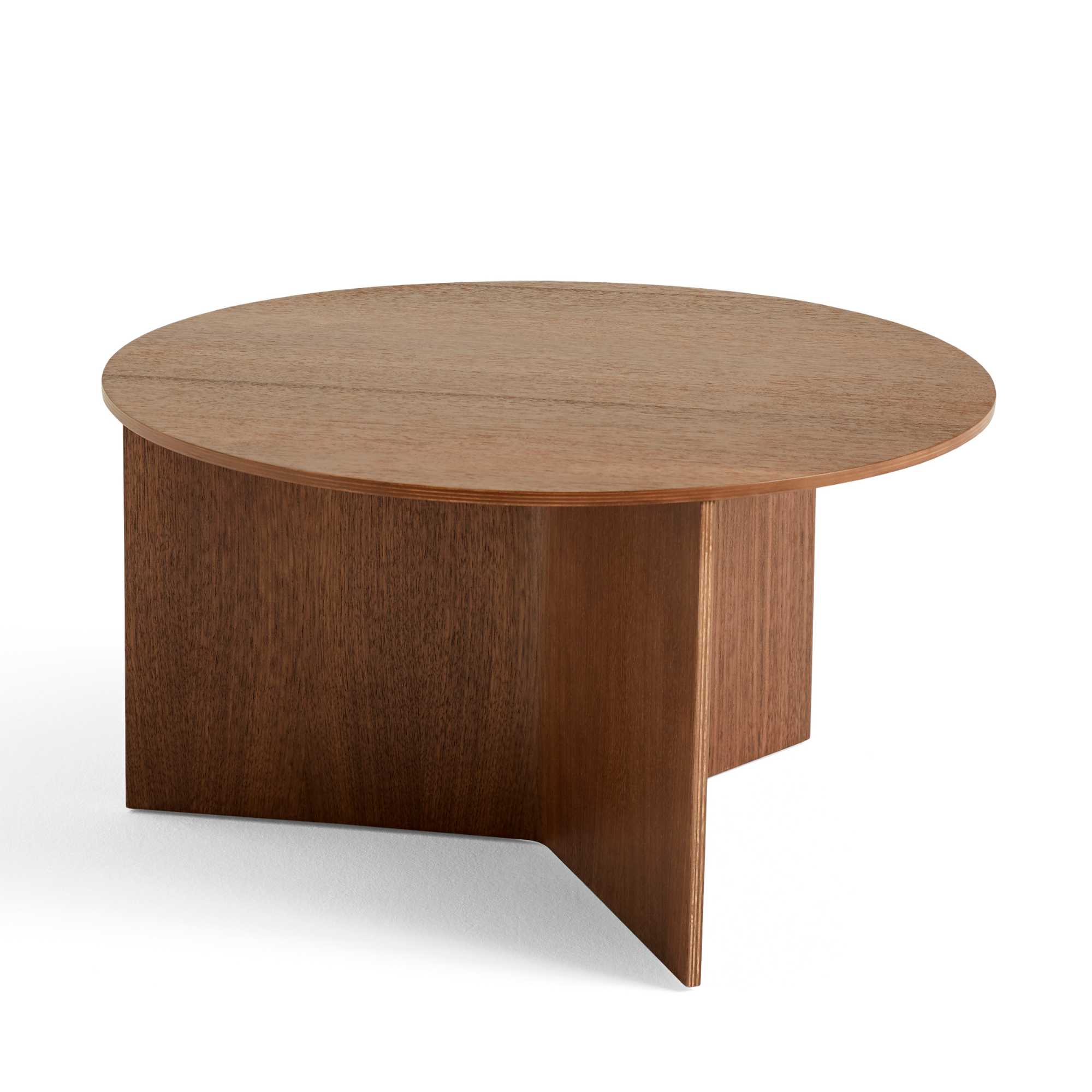 Slit Table Wood Round XL, Water-Based Lacquered Walnut (Φ65 x H35.5 cm)