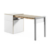 Alwin's Space Box W. Door Extendable Table , White/Platinum Vintage Oak