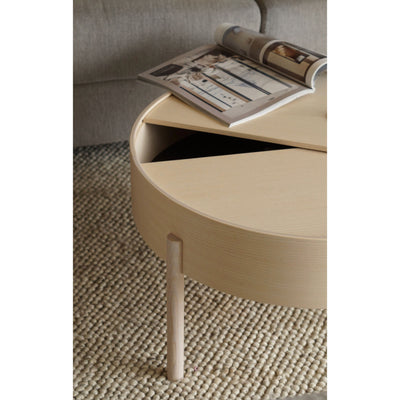 Woud Arc coffee table, white pigmented ash