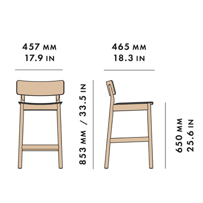 Woud Pause Counter Stool , White Pigmented Oak (65 cm)