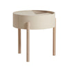 Woud Arc side table Ø42, white pigmented ash