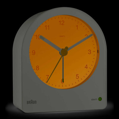 Braun BC22 Alarm Clock, Braun BC22 Analogue Alarm Clock with Snooze and Continuous Backlight, Grey
