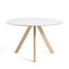 Hay Copenhague CPH20 bistro table, white laminate/matt lacquered oak (ø120cm)