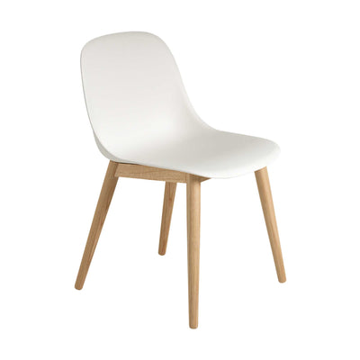 Muuto Fiber side chair wood base, natural white/oak