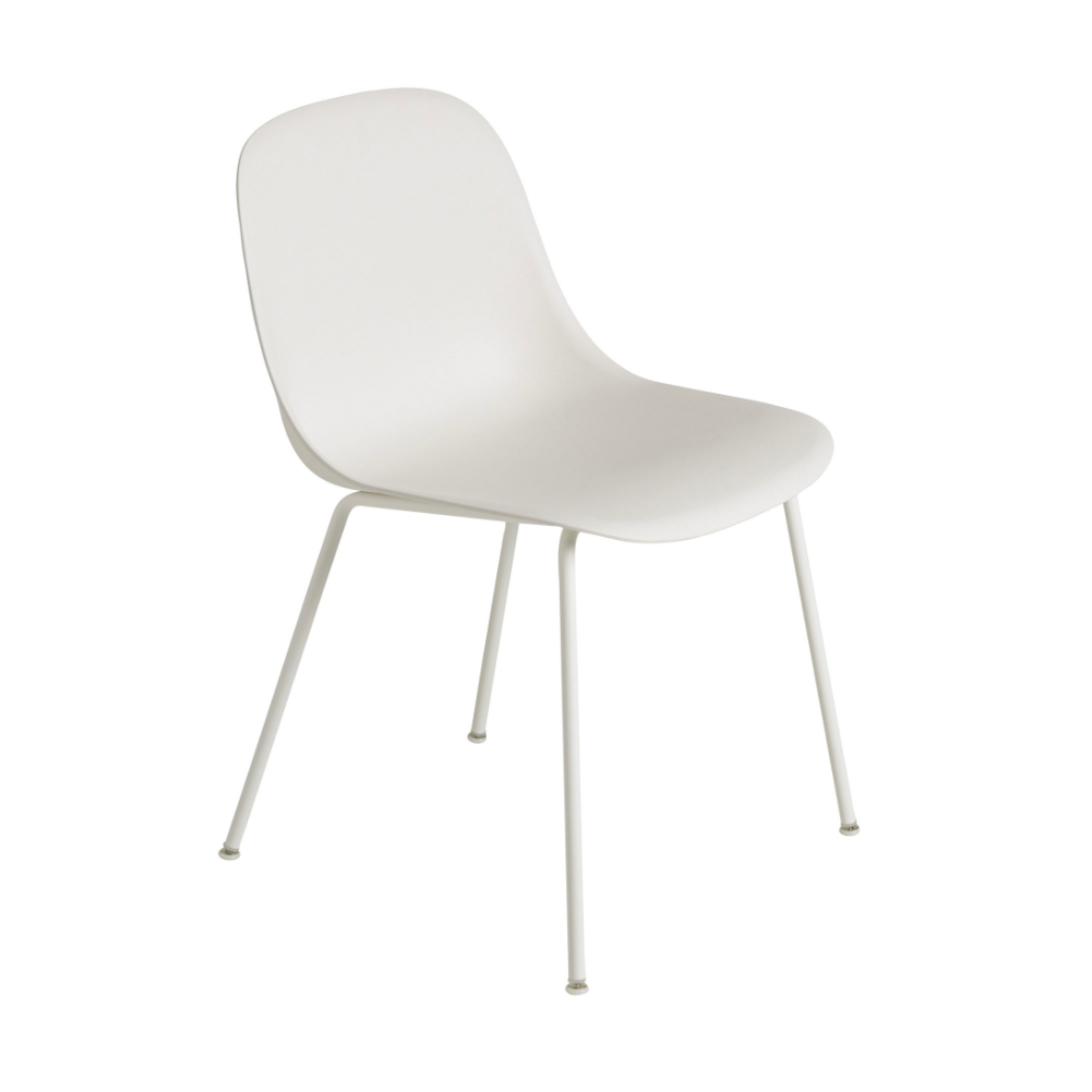 Muuto Fiber side chair tube base, natural white/white