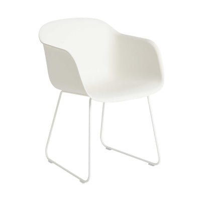 Muuto Fiber armchair sled base, natural white/white